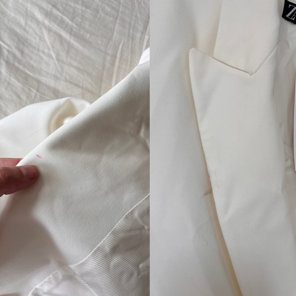 NWT ZARA White Double-Breasted Oversized Minimalist Blazer S Blogger Favourite - Picture 16 of 16